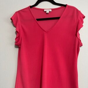 Calvin Klein ladies Short Sleeve shirt Size L Pink